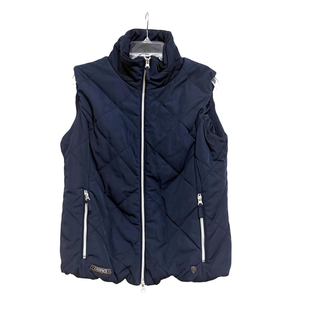 Horze Crescendo Cadence Navy Blue Quilted Equestrian Vest Women US 12 WIN16
